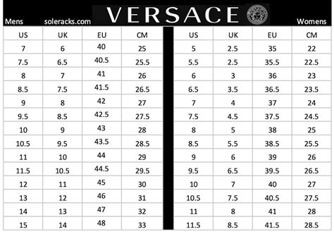 versace jeans shoe size chart